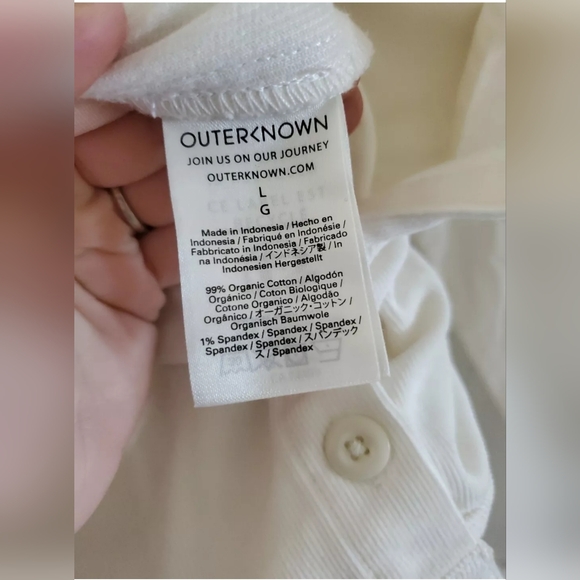 Outerknown Women’s Ivory Soft Corduroy Long Sleeve Jumpsuit Sz: large $180 - Picture 8 of 8